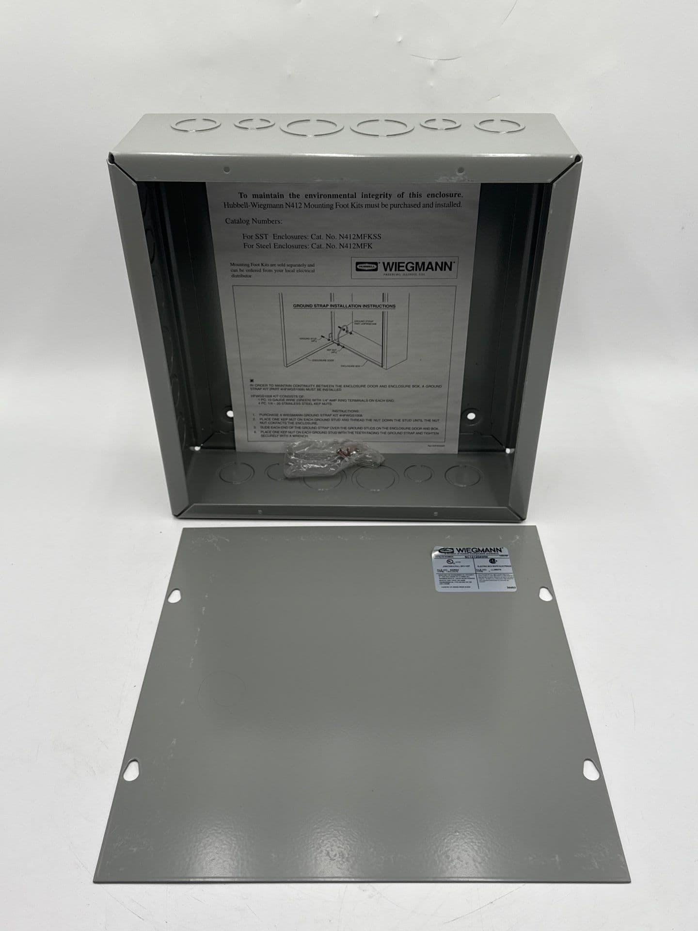 Wiegmann SC121204WW SC-Series NEMA 1 12 x 12 x 4 Wallmount Pull Box Encl – image 1