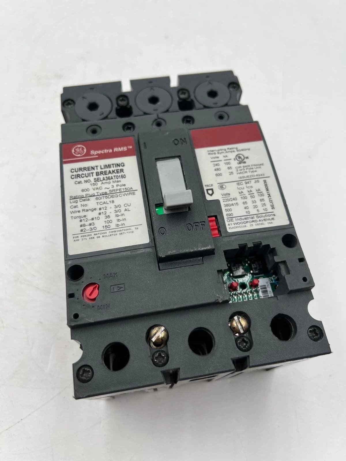 GE SELA36AT0150 Bolt On Circuit Breaker 3P 150A 600V SELA 150 Amp 600 Volt – image 1