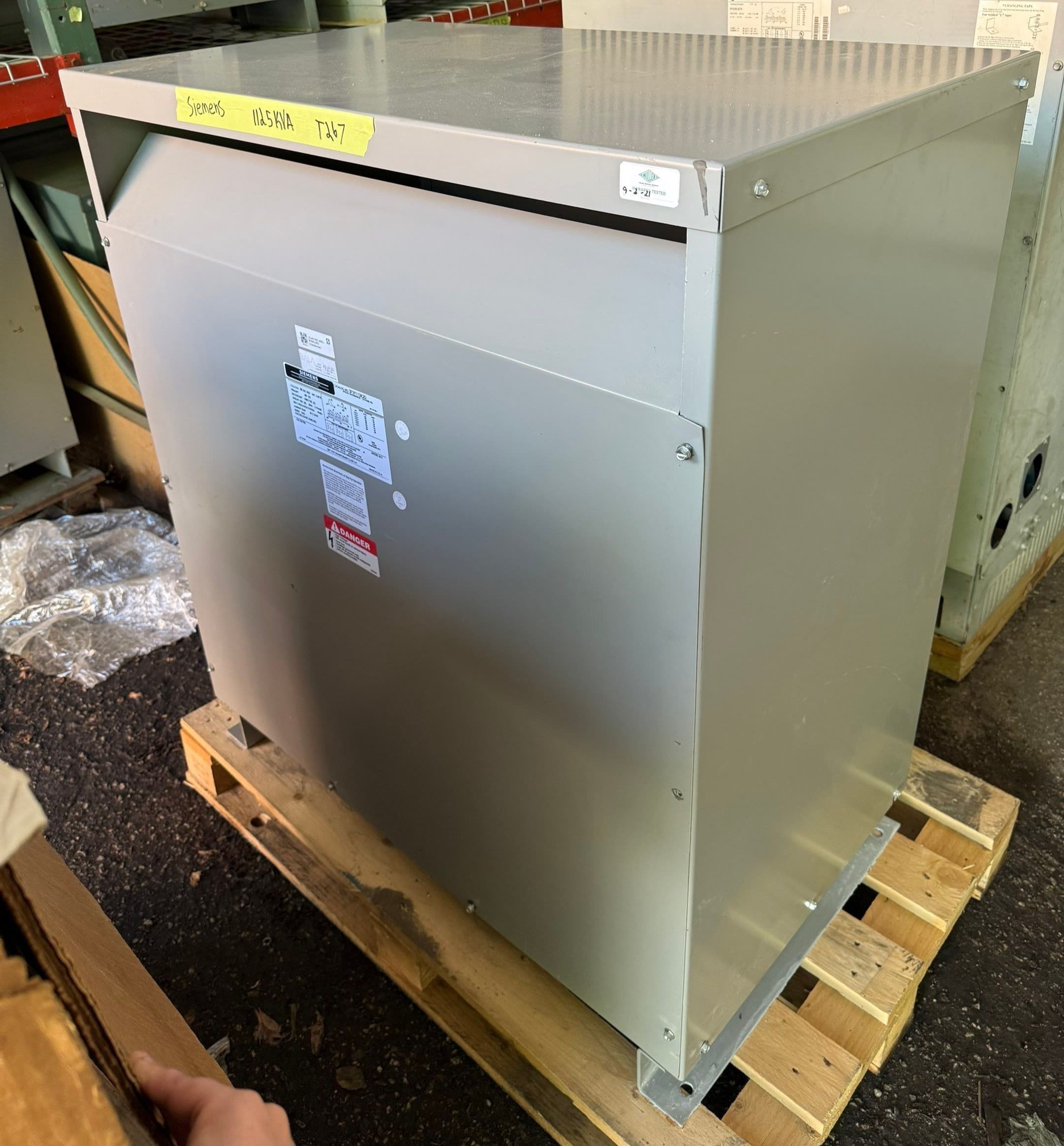 112.5kVA Siemens 3F3Y112K20 Transformer 3PH Pri 480V Sec 208/120V Indoor T267 – image 1