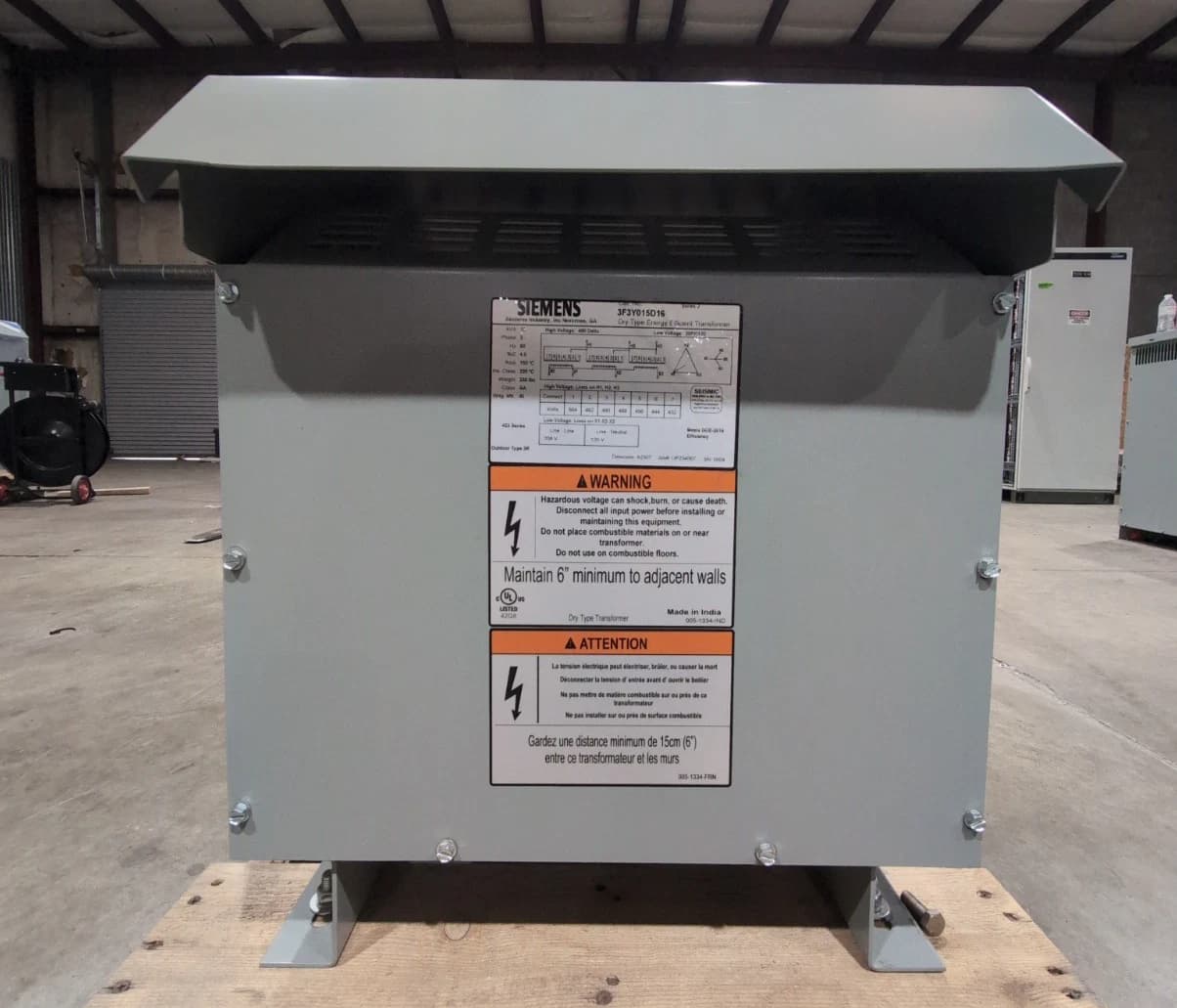 15KVA Siemens 3F3Y015D16 Transformer Pri 480V Sec 208/120V 3PH 3R Encl Outdoor – image 1