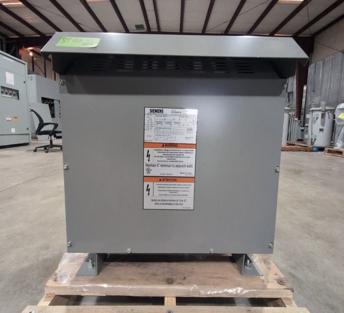 45KVA Siemens 3F3Y045D16 Transformer 3PH Pri 480V Sec 208/120V Outdoor 3R Encl – image 1