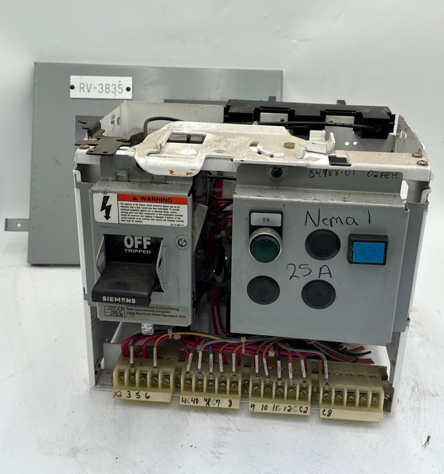 Siemens Model 95 25A 12" Combo MCC Bucket Size 1 3TB44 Starter ED63A025 – image 1