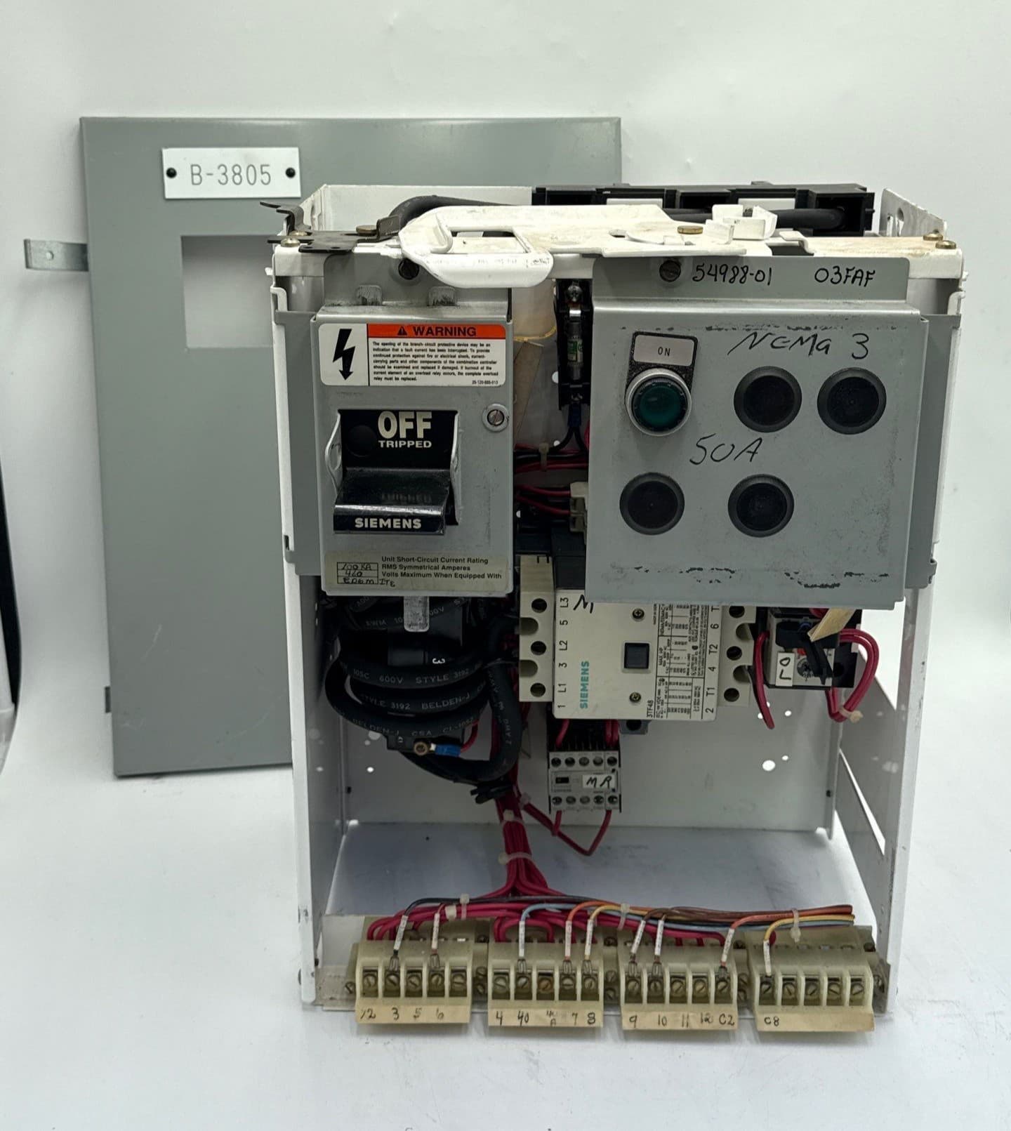 Siemens Model 95 18" 50A MCC Combo Bucket Size 3 3TF48 Starter ED63A050 – image 1