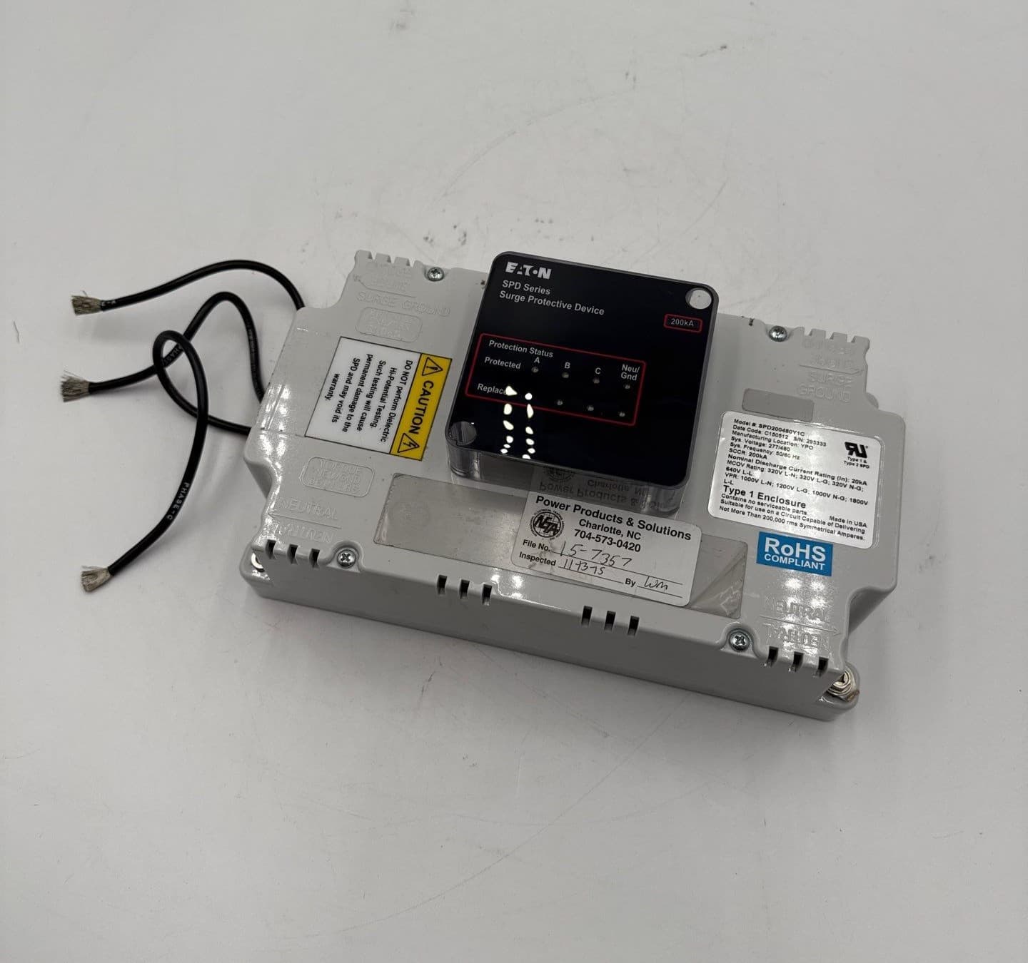 Eaton SPD200480Y1C Surge Protective Device 200kA 277/480V WYE 4W+G – image 1