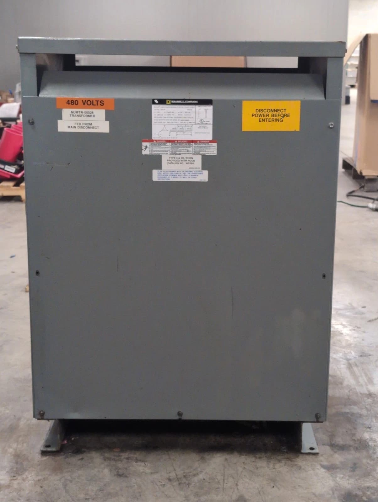 150KVA Square D 150T3H Transformer Pri 480V Sec 208/120V 60Hz Indoor Encl 3PH – image 1