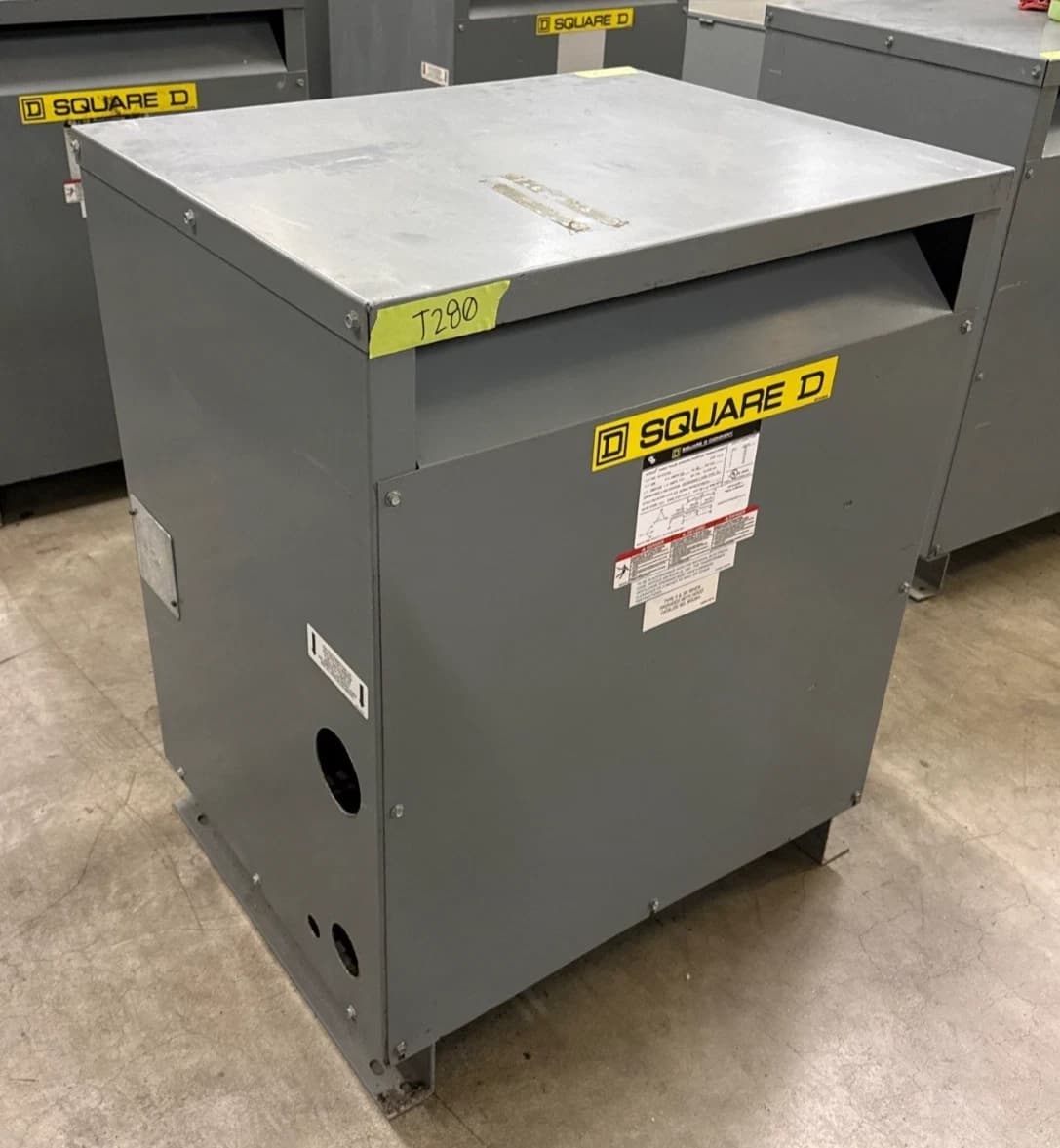 112.5KVA Square D EE112T3H Transformer Pri 480V Sec 208Y/120V Indoor 3PH T280 – image 1