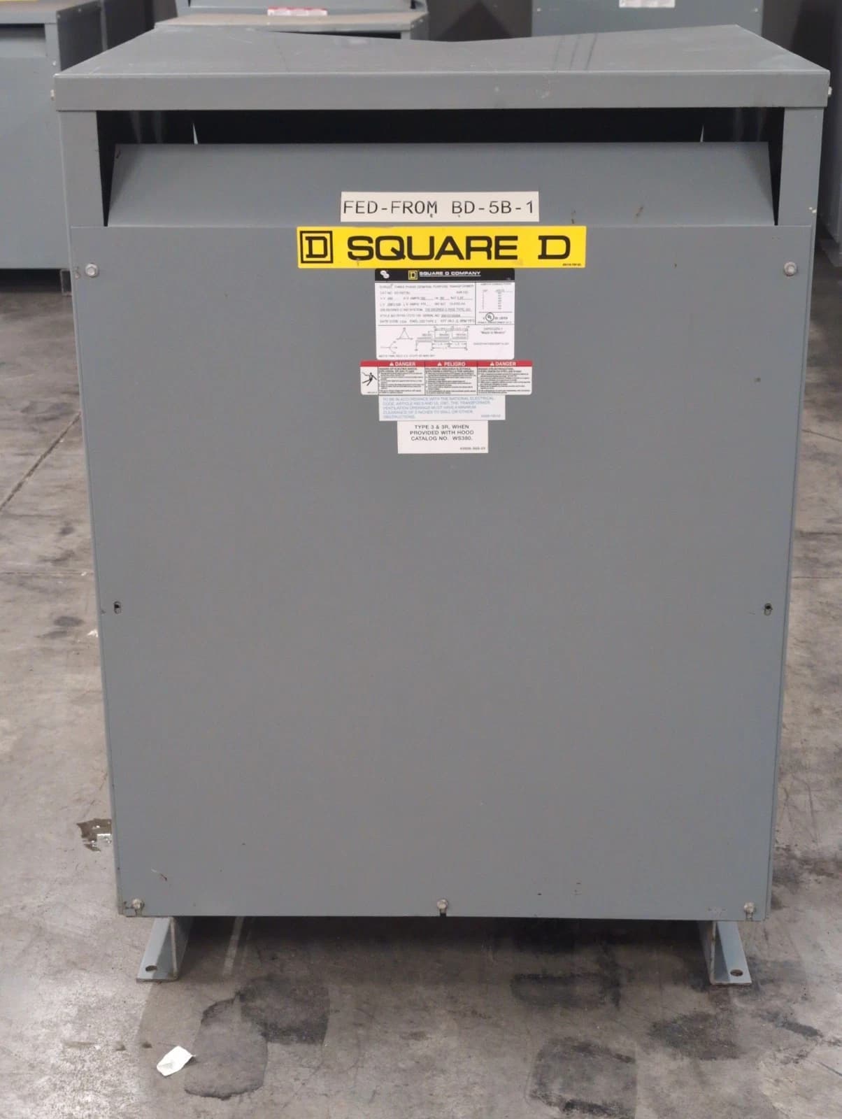 150KVA Square D EE150T3H Transformer 3PH Pri 480V Sec 208/120V 60Hz Indoor Encl – image 1