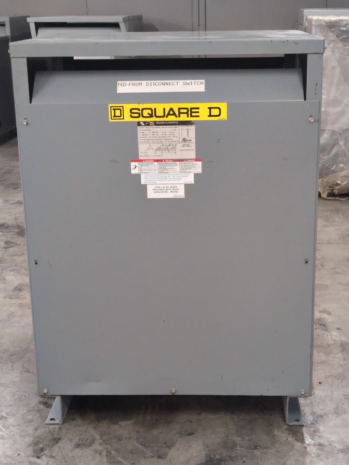 150KVA Square D EE150T3H Transformer 3PH Pri 480V Sec 208/120V 60Hz Indoor Encl – image 1