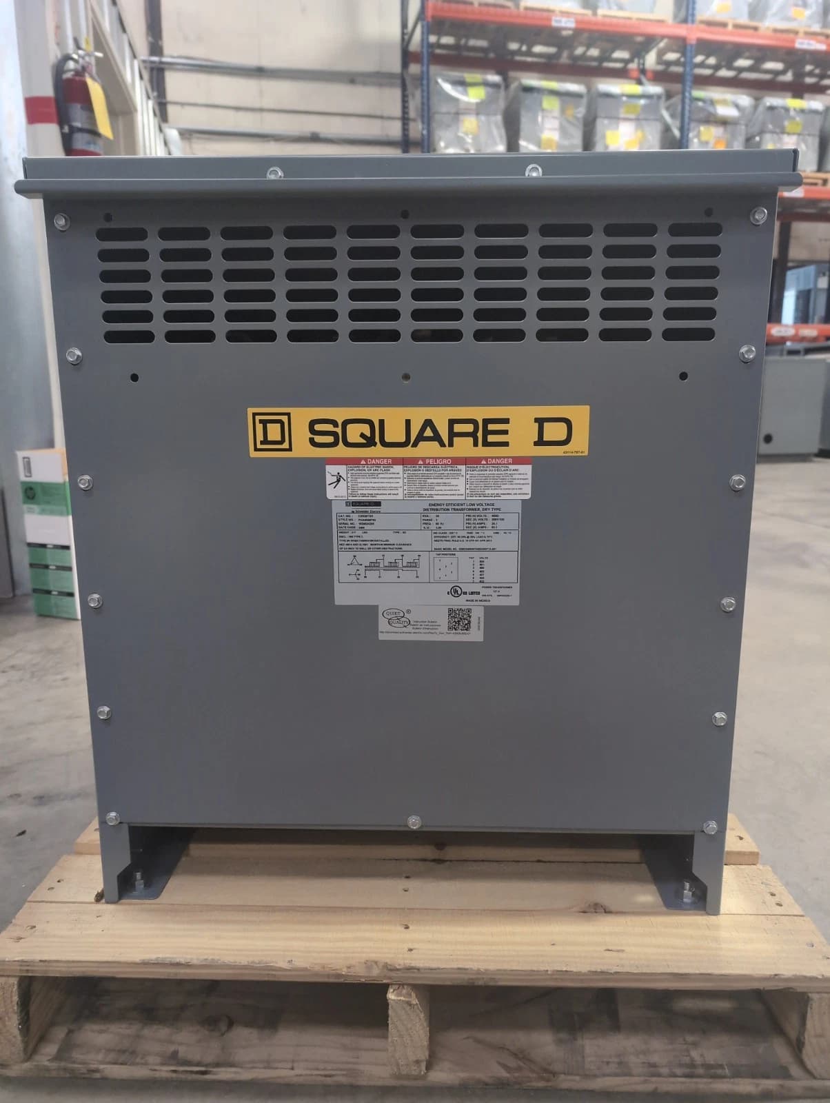 30KVA Square D EXN30T3H Transformer Pri 480D Sec 208Y/120V 3PH Type 2 Encl New – image 1