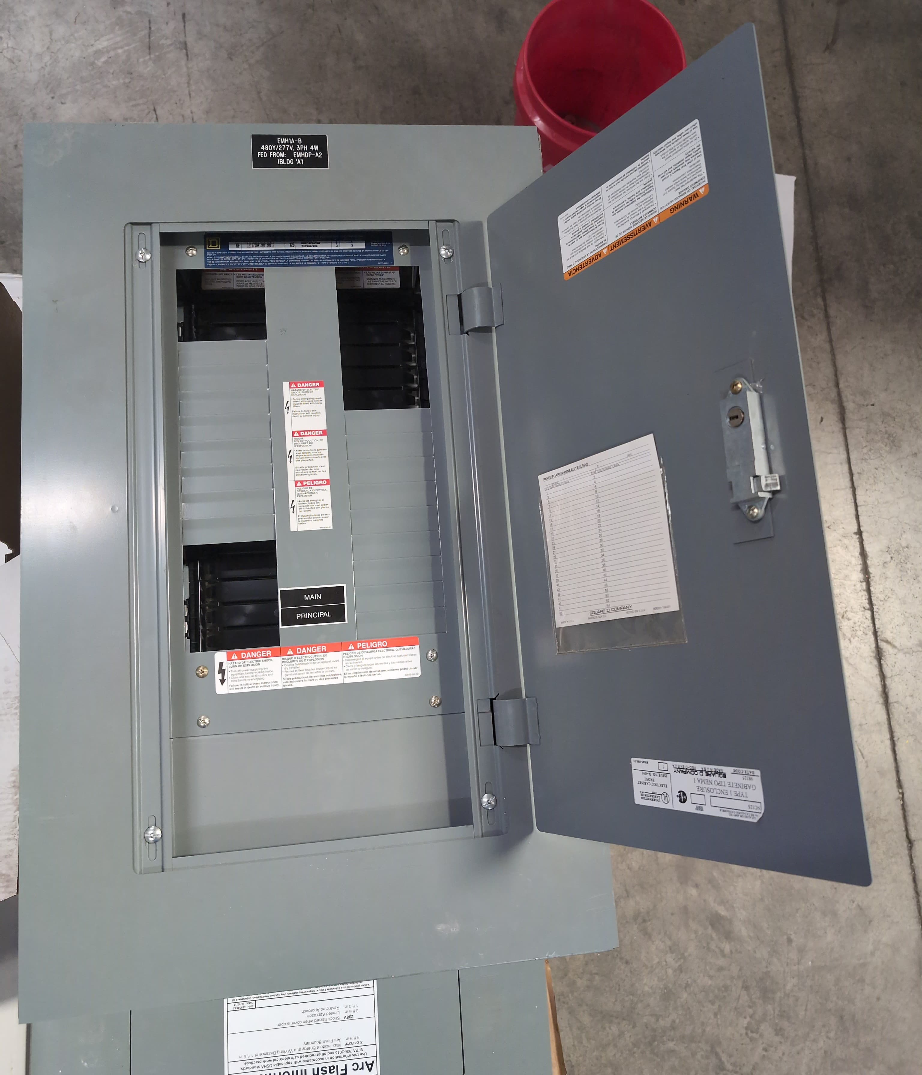 Square D NF Panelboard 125A 600V 480V 3PH 4W MCB Panel 18 Cir 125 Amp – image 1