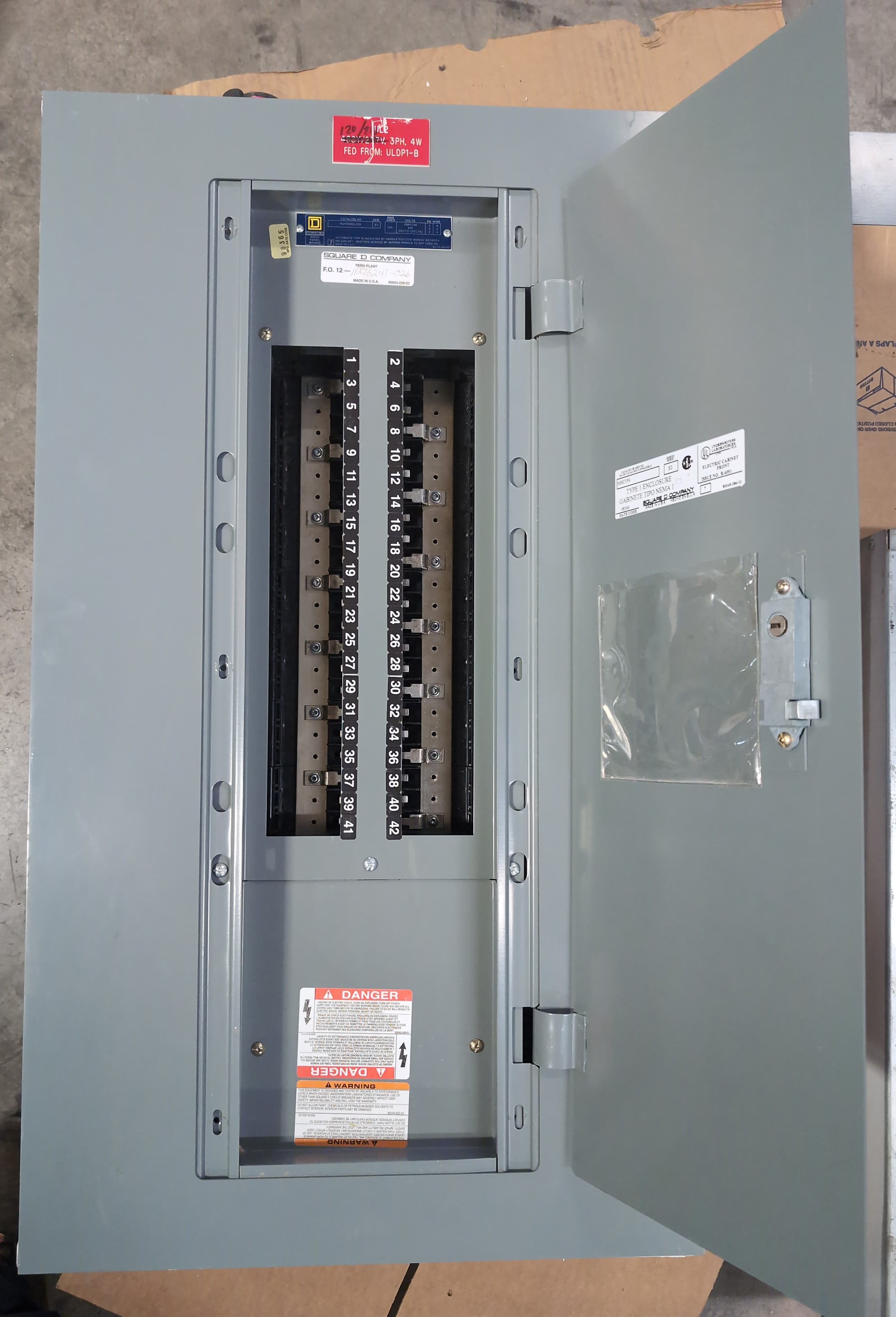 Square D NQOD442L225 Panelboard 225A 208Y/120V 3PH 4W 42 Cir MLO Panel 225 Amp – image 1