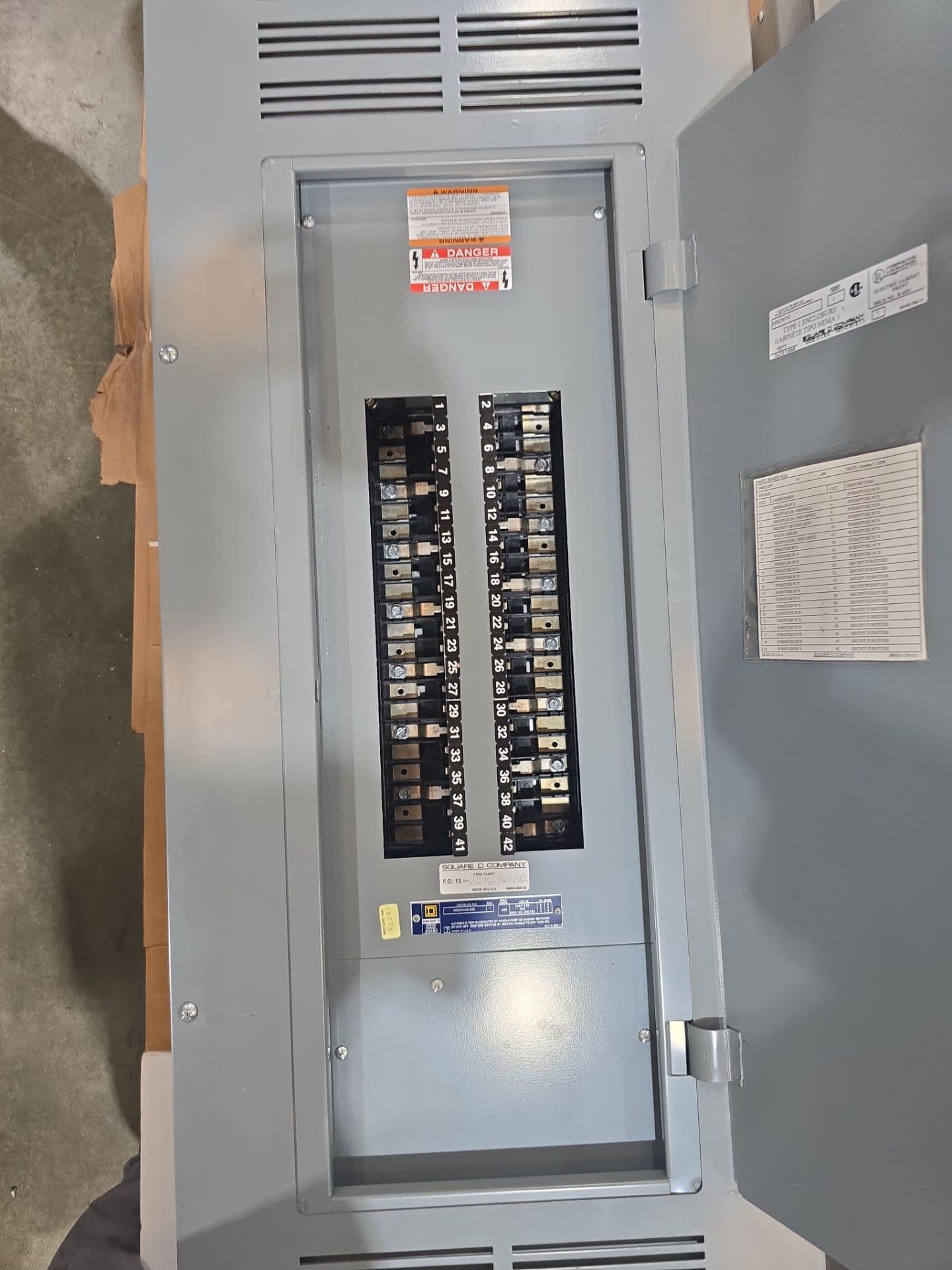 Square D NQOD442L400 Panelboard 400A 208Y/120V 4W 3PH 400 Amp MLO Panel 42 Cir – image 1