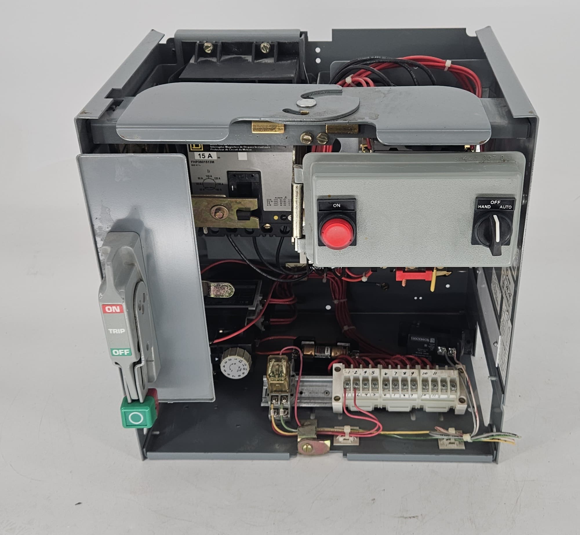 Square D Model 6 MCC Bucket 15" Size 1 15A FHP3601513M Breaker Used – image 1