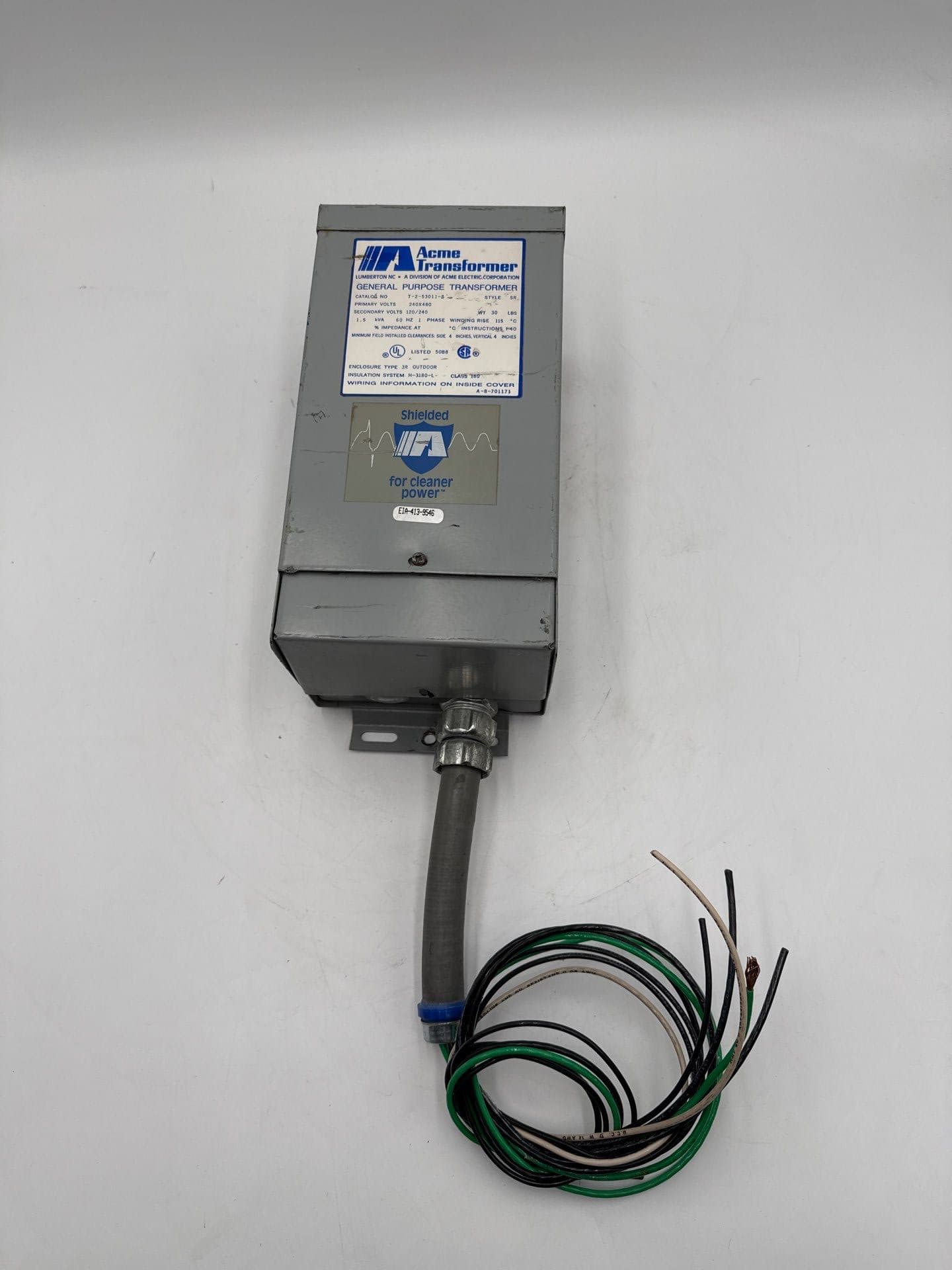 ACME T-2-53011-S Transformer 1.5kVA 1PH Pri 240x480 Sec 120/240V 3R Encl – image 1