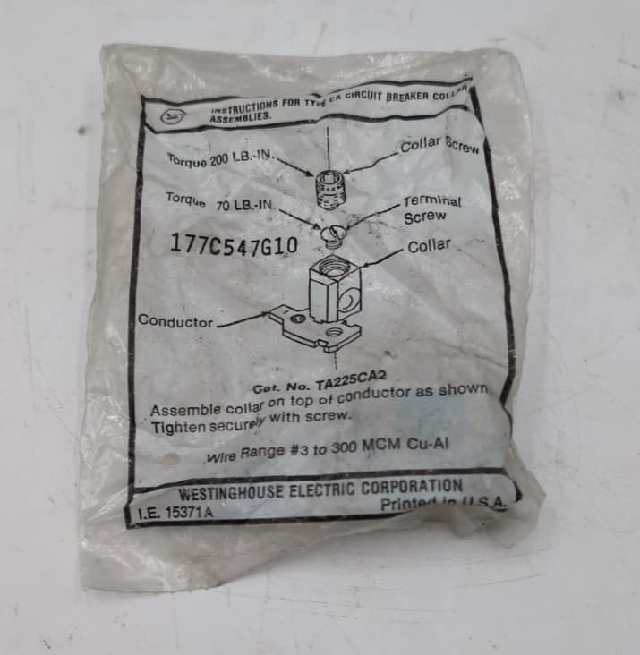 Westinghouse TA225CA2 Terminal Lug Kit 225A 600V use on CA CAH HCA Frames NEW