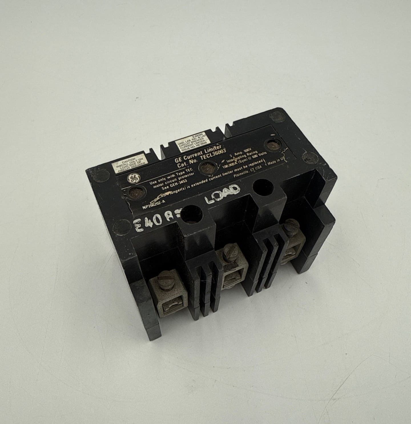 GE TECL36003 Current Limiter 3A 3P 600VAC 100kAIC 3 Amp 3 Pole – image 1
