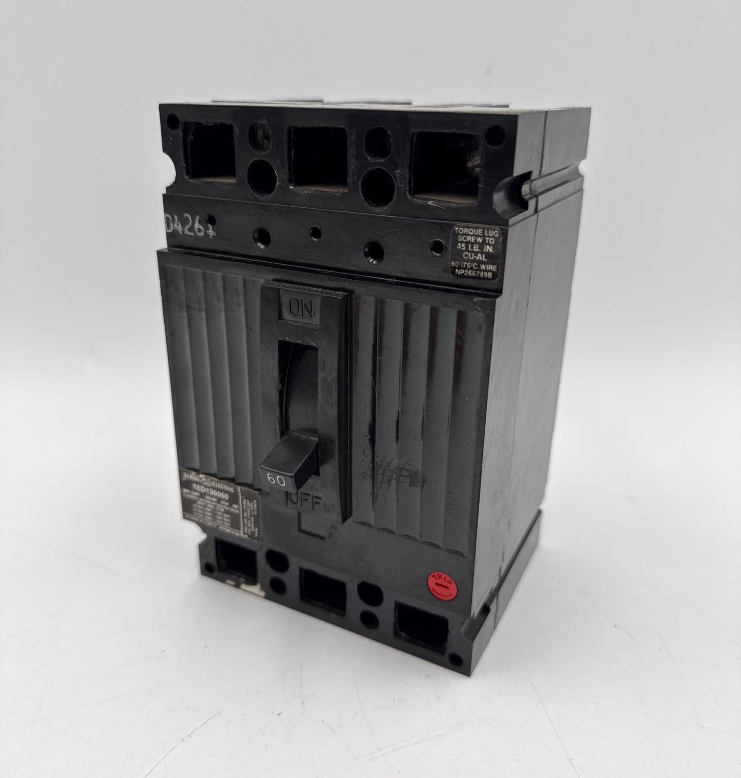 GE TED136060 Circuit Breaker 60A 3P 600V TED 60 Amp 3 Pole 3 Pahse – image 1
