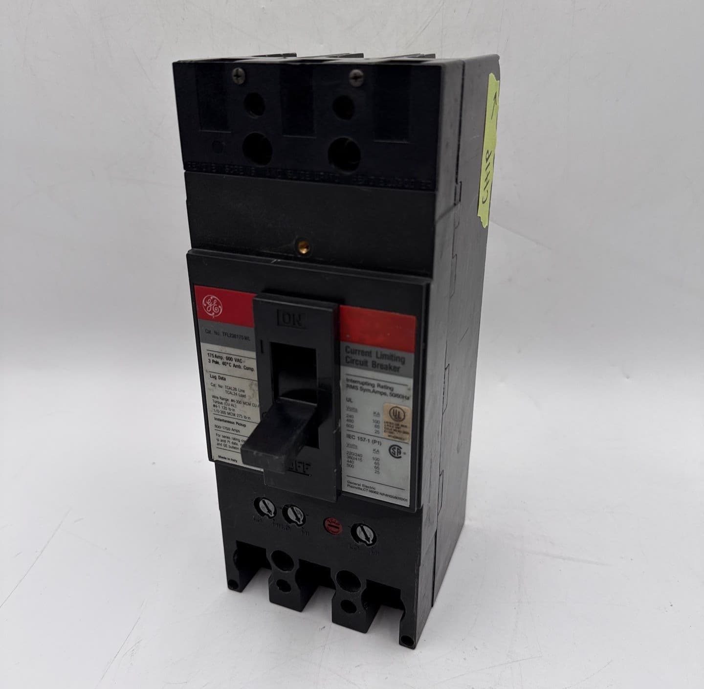 General Electric GE TFL236175WL Circuit Breaker 175A 3P 600V TFL 175 Amp 3 Pole CHIP