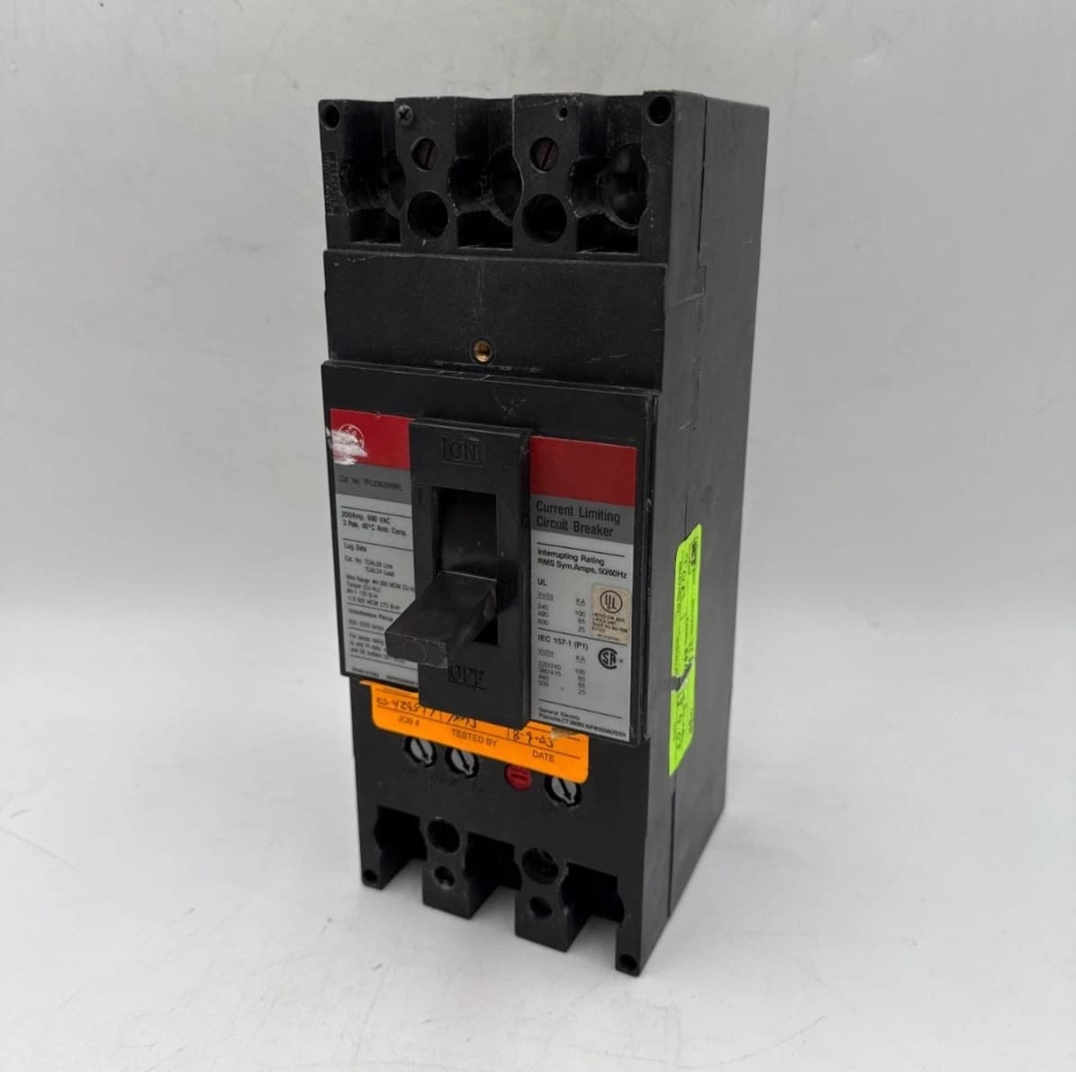 GE TFL236200WL Circuit Breaker 200A 3P 600V 3PH TFL 200 Amp 3 Pole TFL236200