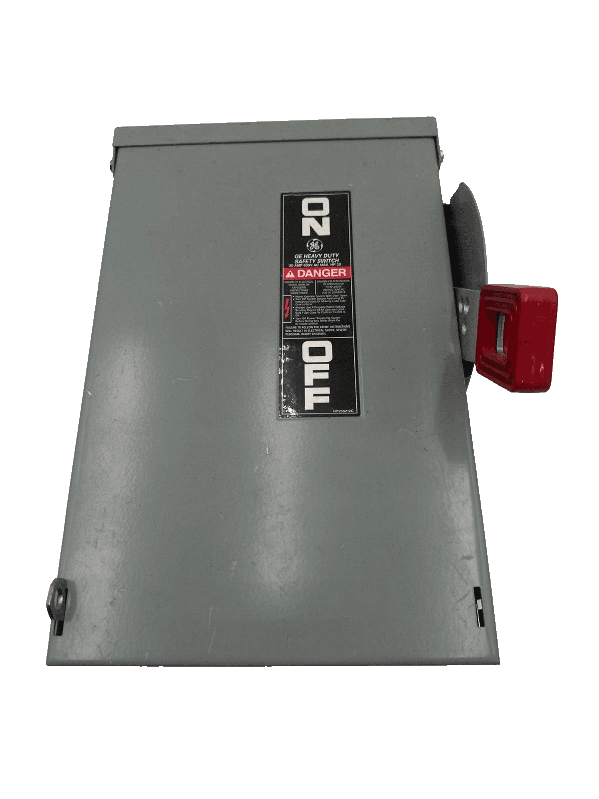 GE TH3361R Safety Switch Disconnect 30A 3P 600V 3R Outdoor Enclosure