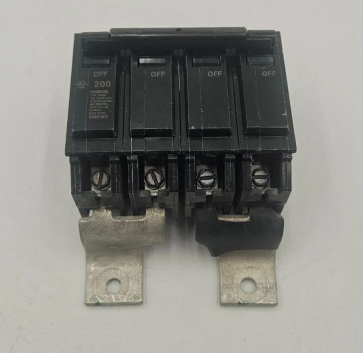 GE THQMV200 Main Circuit Breaker 200A 120/240V 2P 200 Amp 2 Pole with Mount USED