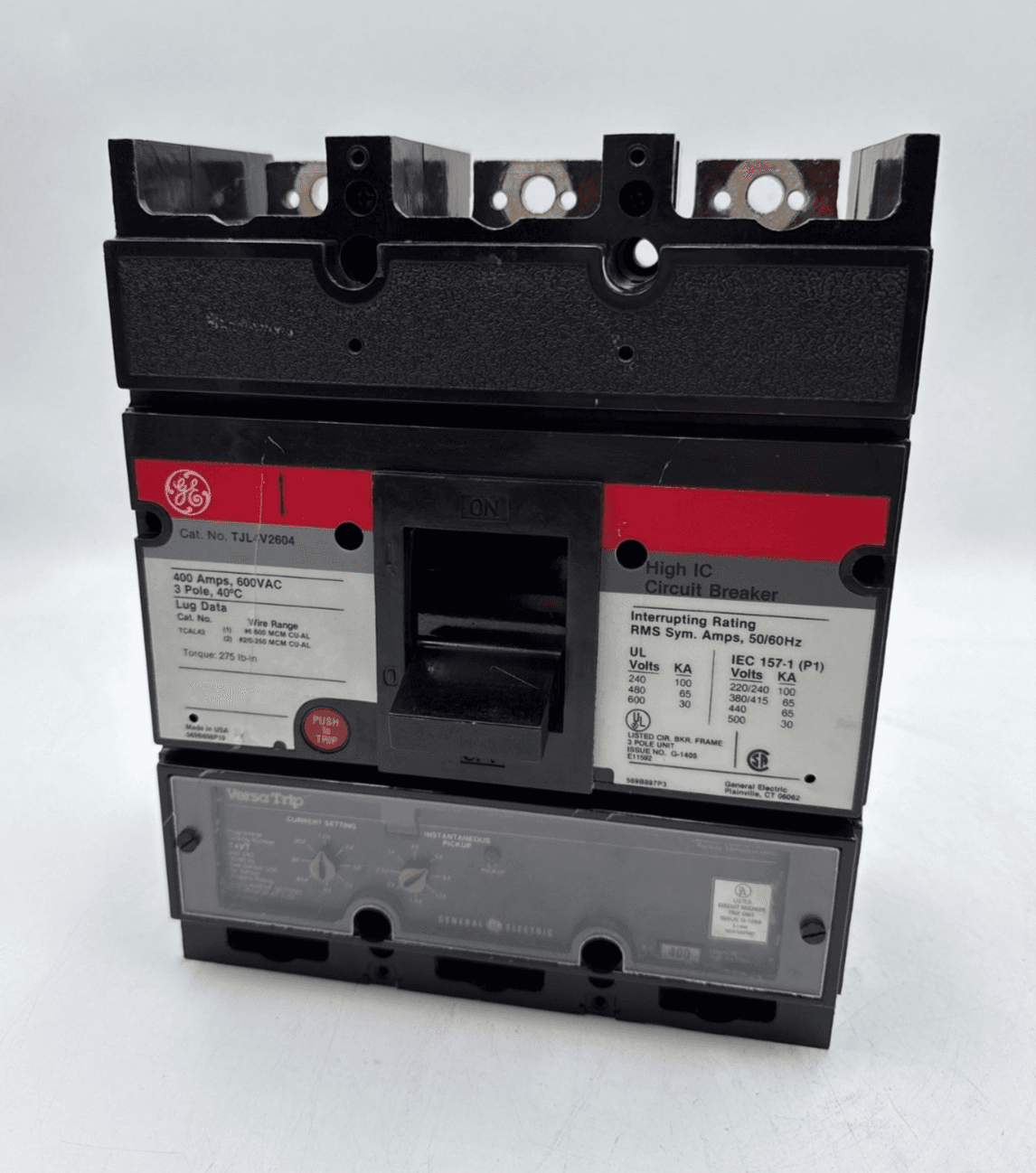 GE TJL4V2604 Circuit Breaker 400A 3P 600V 3PH TJL 400 Amp 3 Pole VersaTrip T4VT – image 1