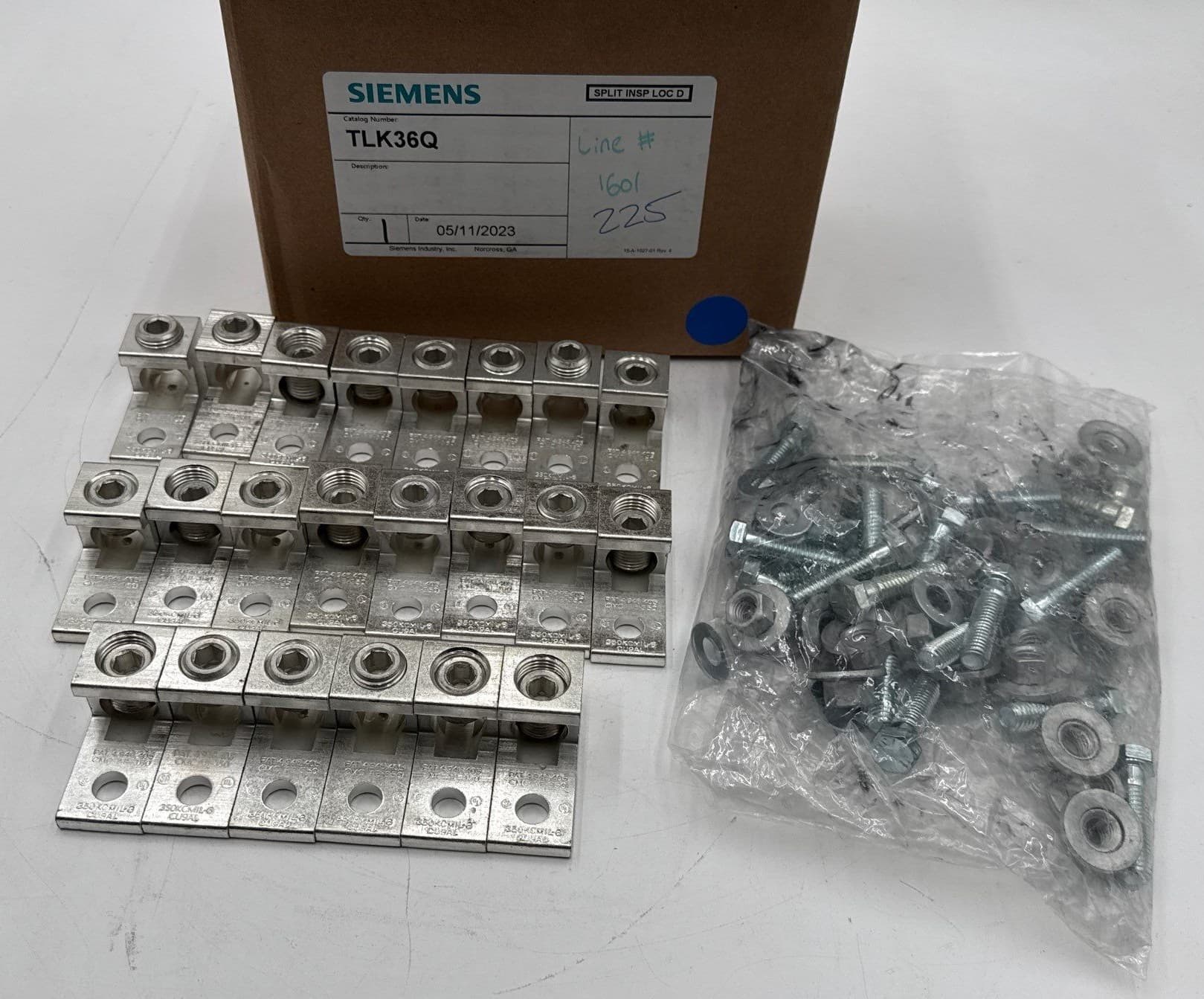 Siemens TLK36Q Terminal Lug Kit 225 kVA 22 Terminal For 3PH Ventilated Transformers