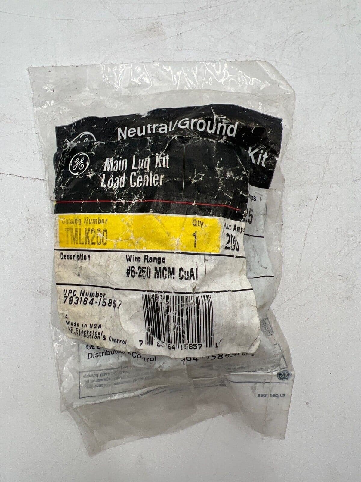 GE TMLK200 Main Lug Kit Load Center Neutral/Ground #6-250 MCM CUAL – image 1
