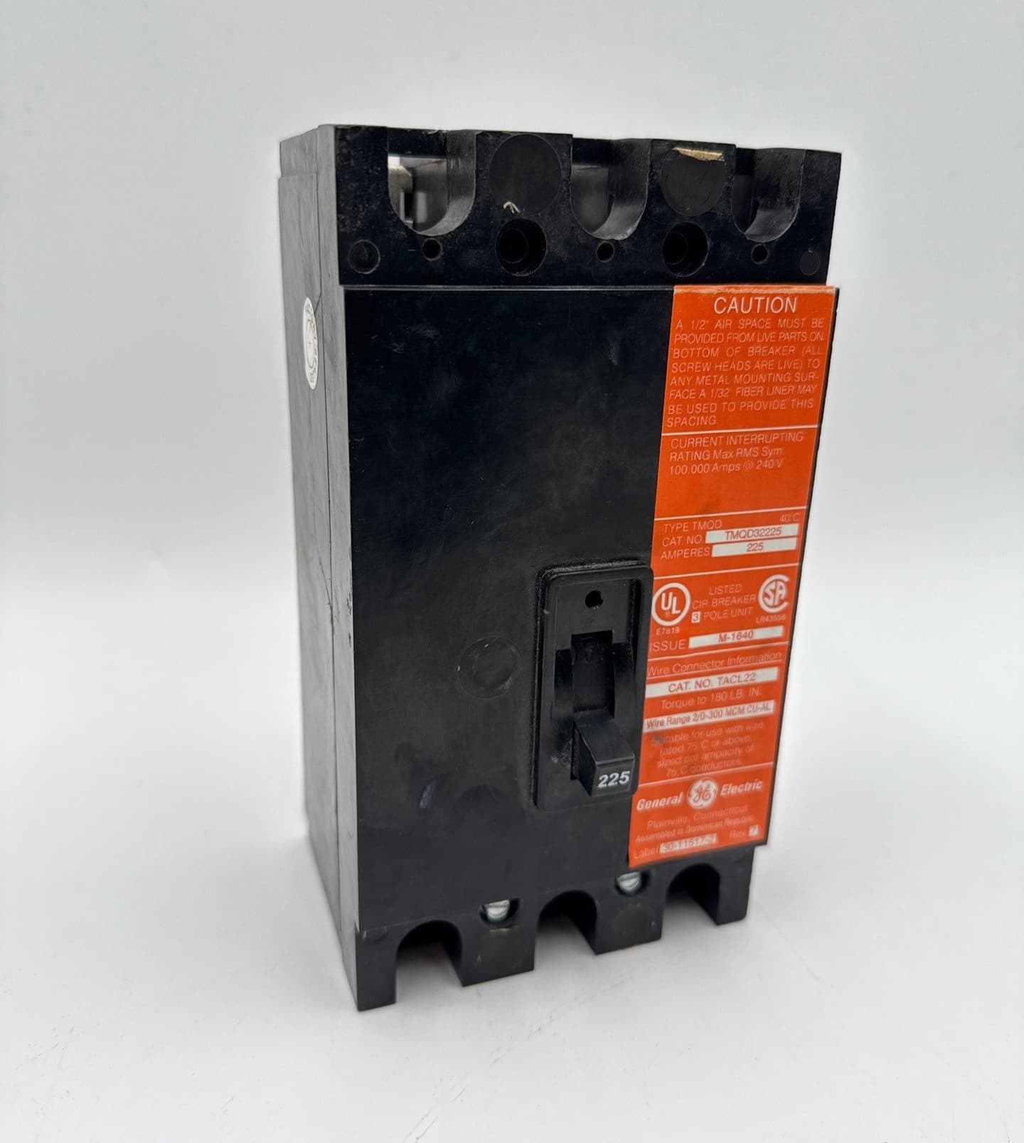General Electric GE TMQD32225 Circuit Breaker 225A 3P 240V TMQD 225 Amp – image 1