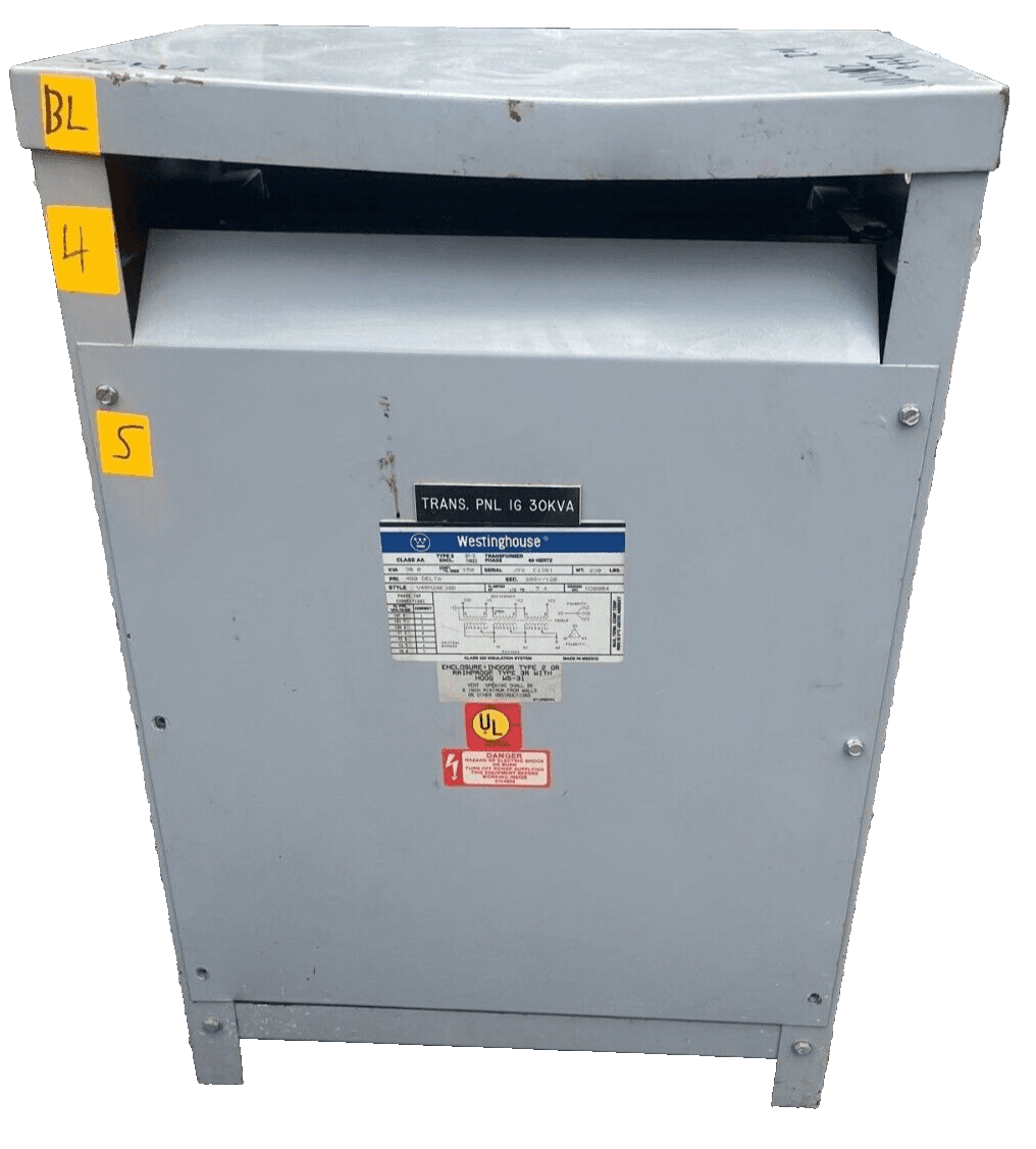 30KVA Westinghouse V48M28E30B Transformer Pri 480V Sec 208Y/120V 3 Phase Indoor – image 1