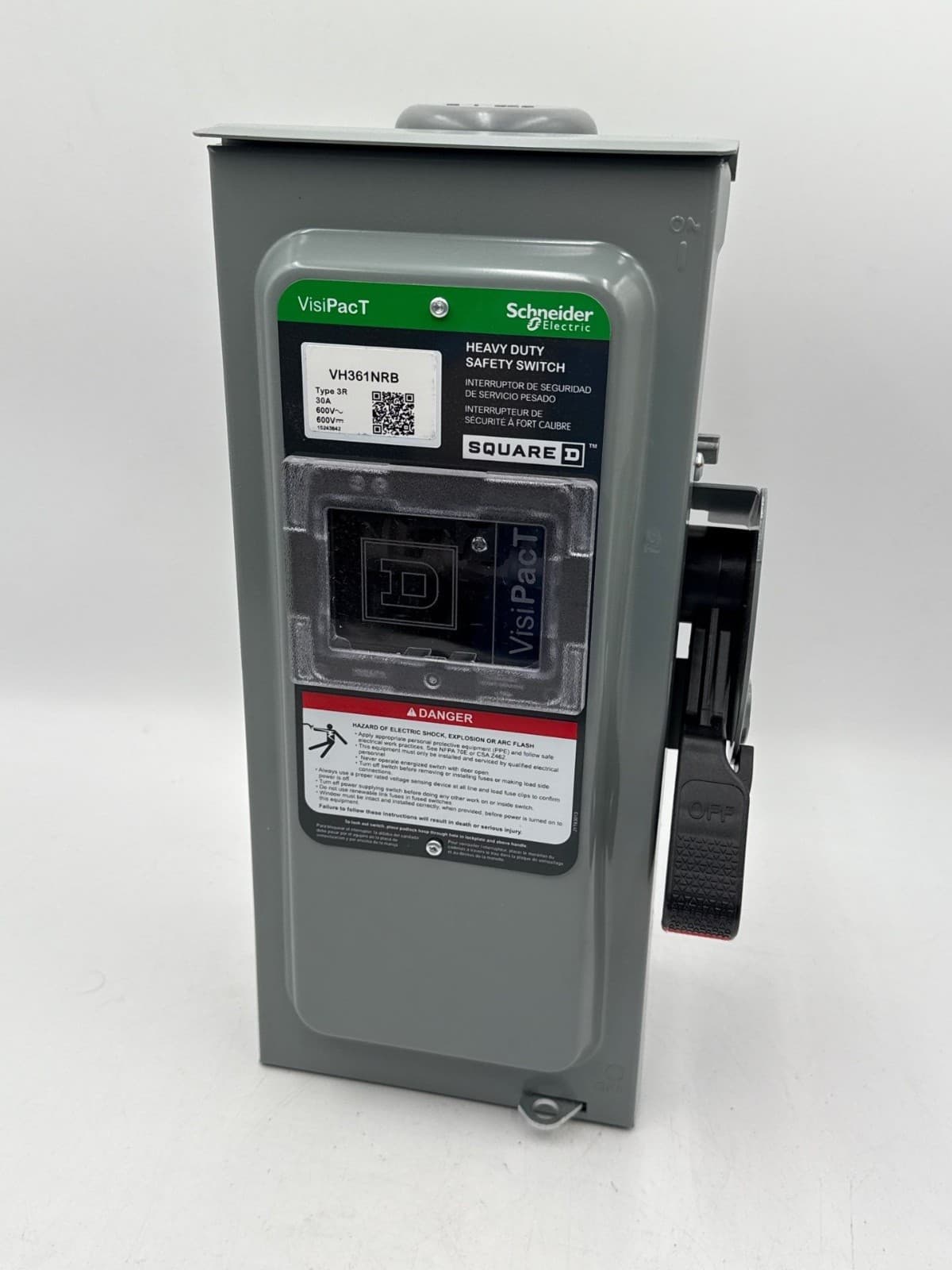Square D VH361NRB Safety Disconnect Switch 30A 3P 600V Indoor Encl 30 Amp 3 Pole – image 1