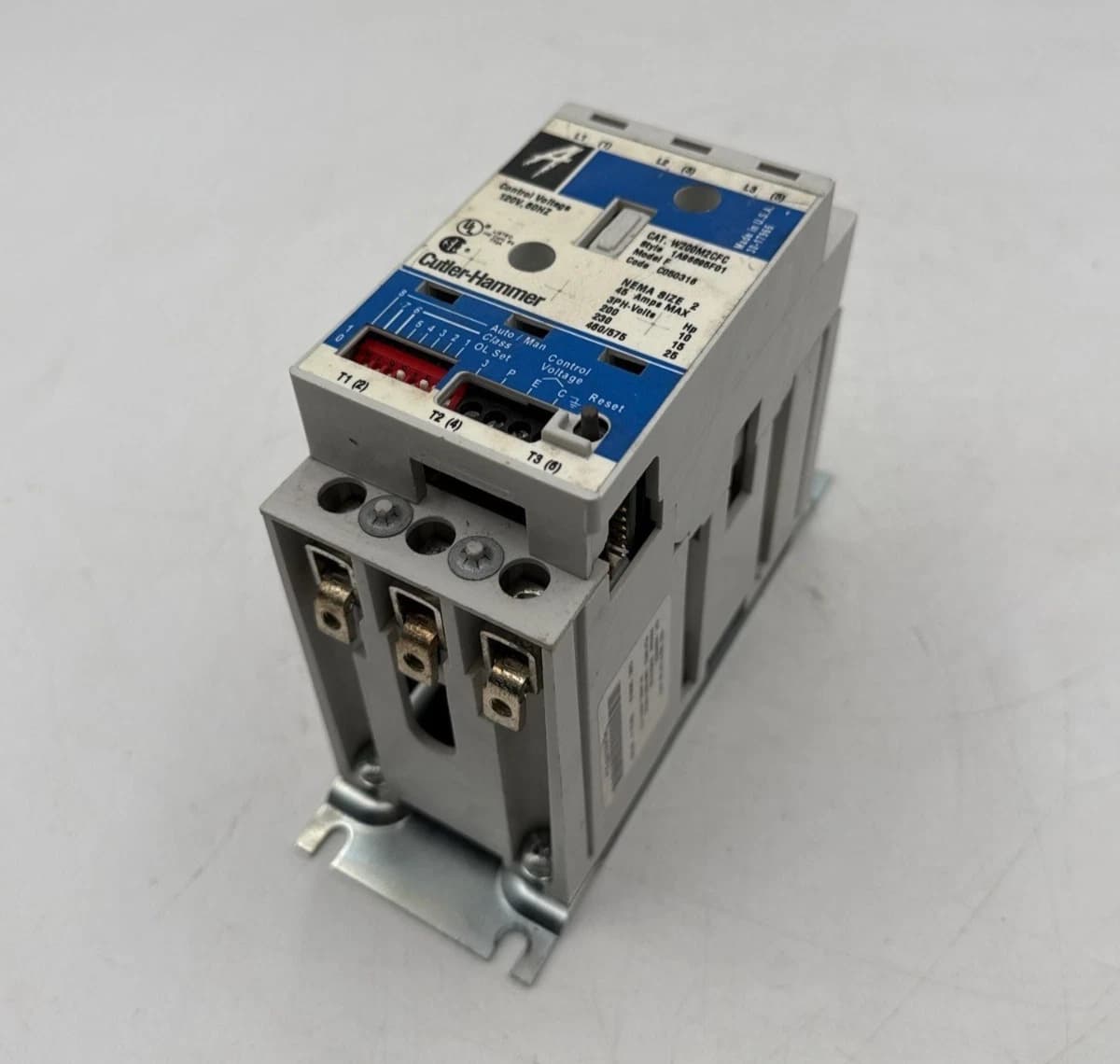 Cutler Hammer W200M2CFC Motor Starter NEMA Size 2 Control 120V 45A 3P 600V 3PH – image 1