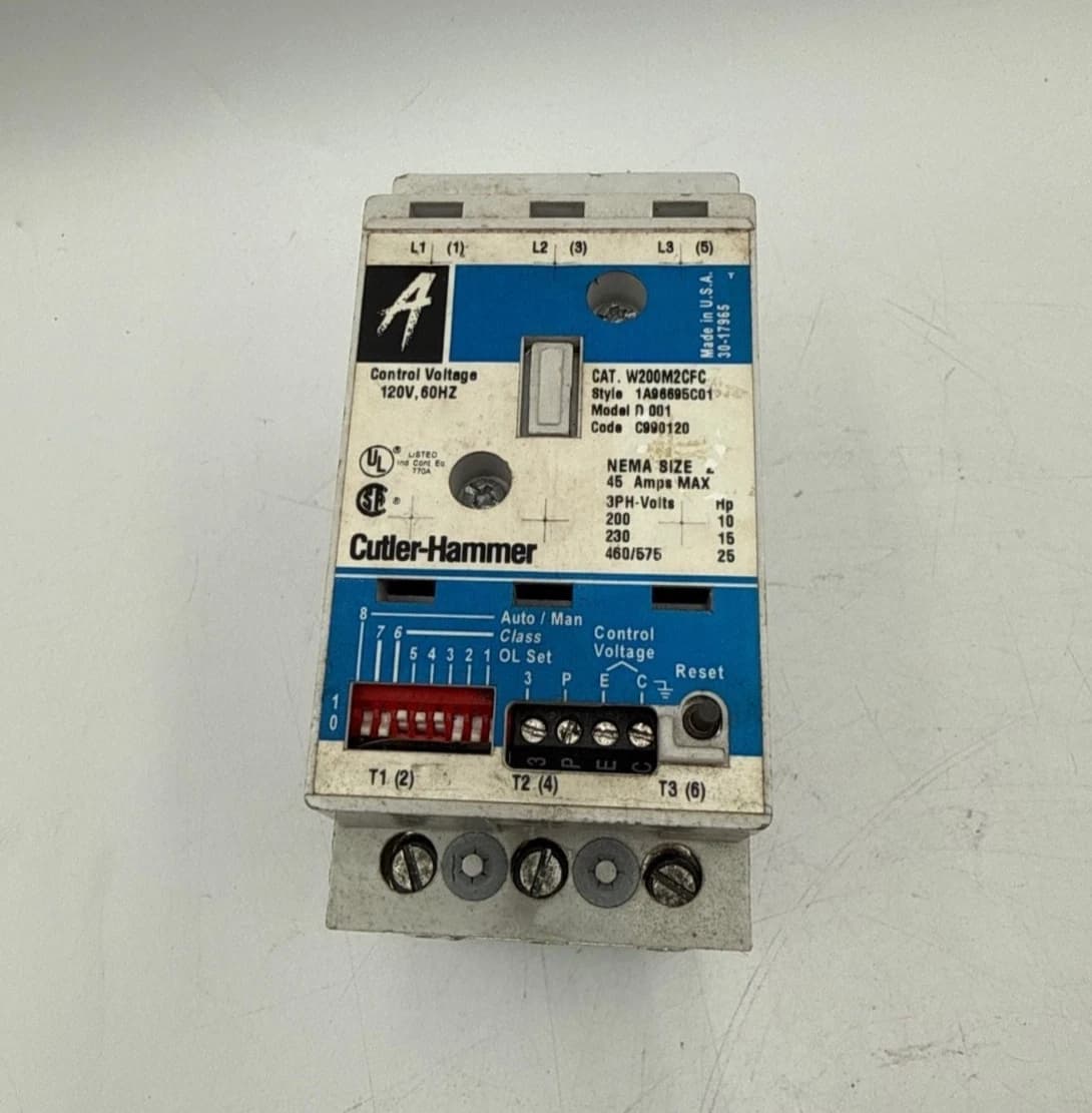 Cutler Hammer W200M2CFC Motor Starter NEMA Size 2 45A 3P 600V 3PH Control 120V – image 1