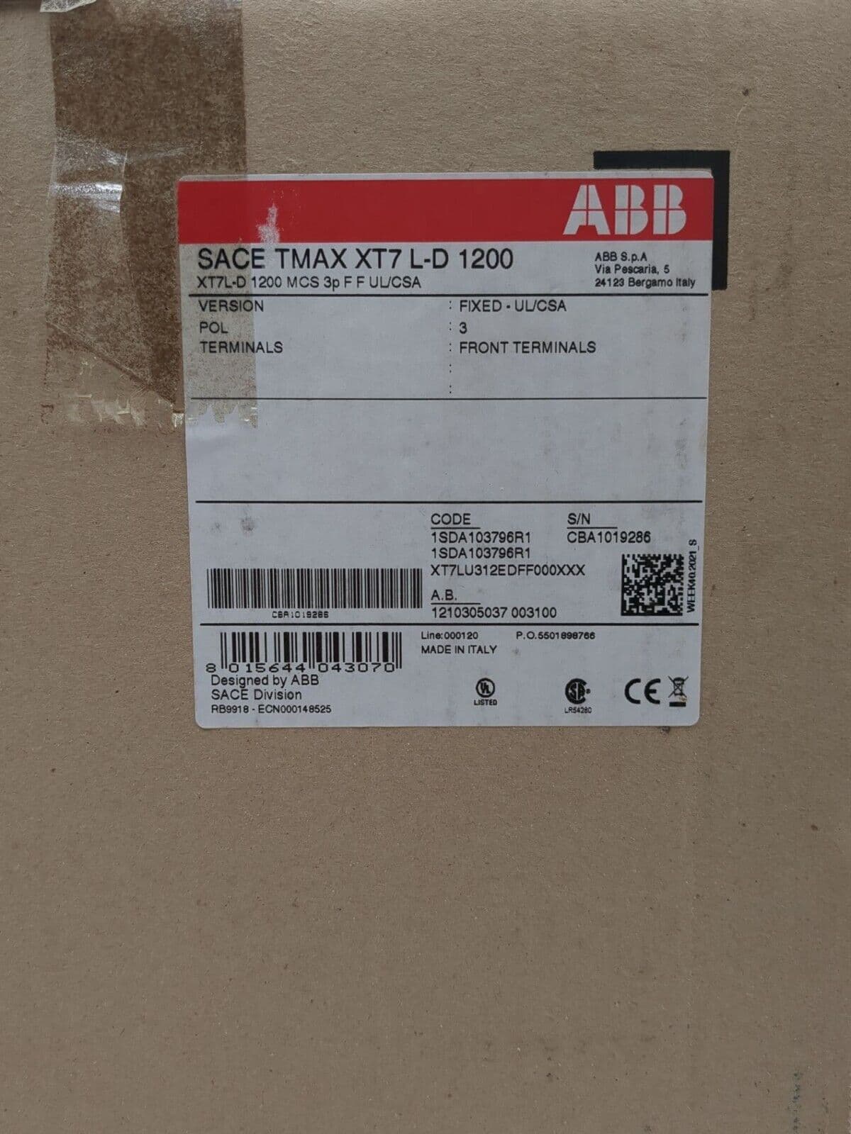 ABB XT7 L-D 1200 – image 1