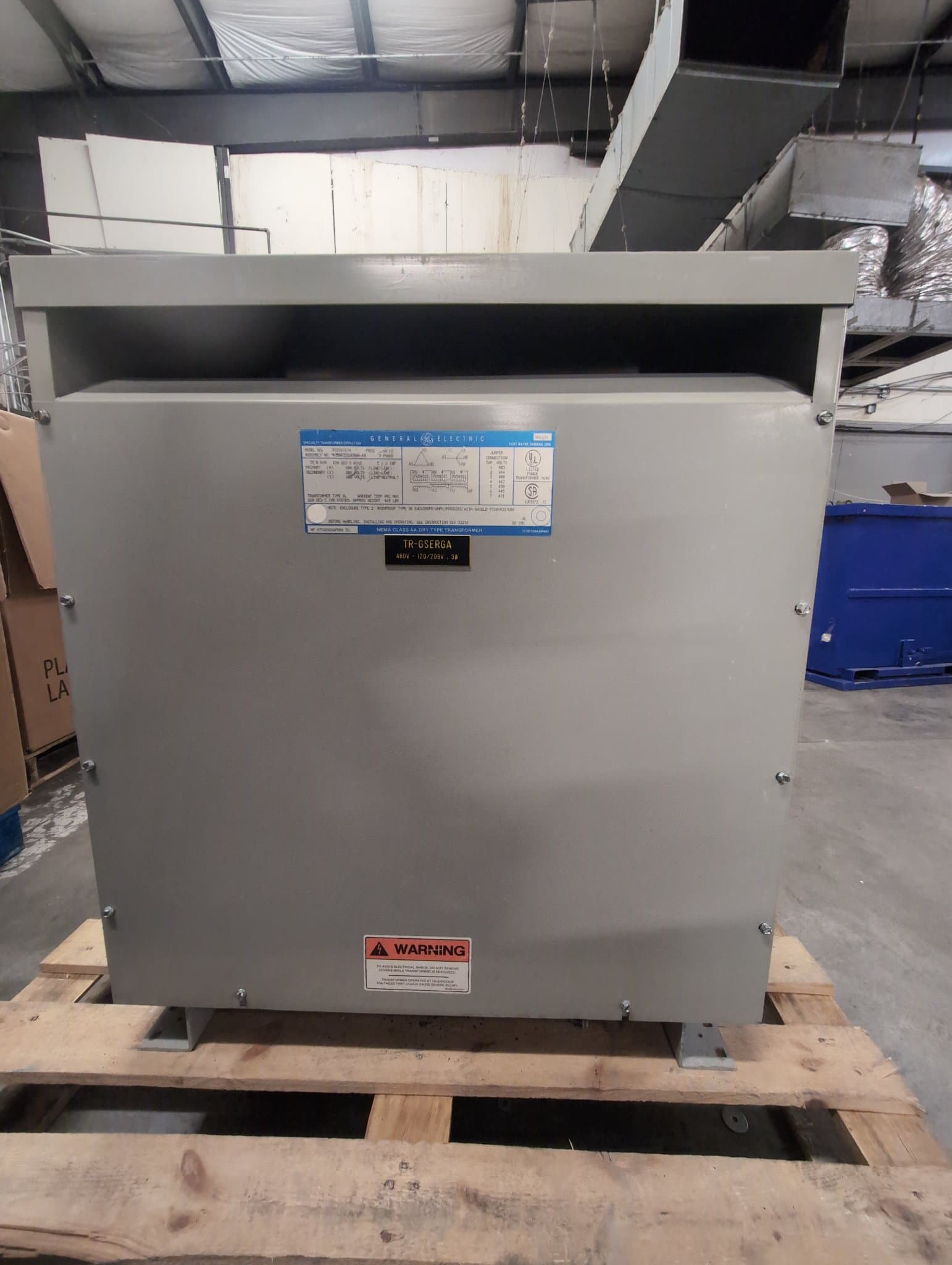 GE 9T23B3874 Dry Type Transformer 75kVA 480V/208-120V NEMA 2