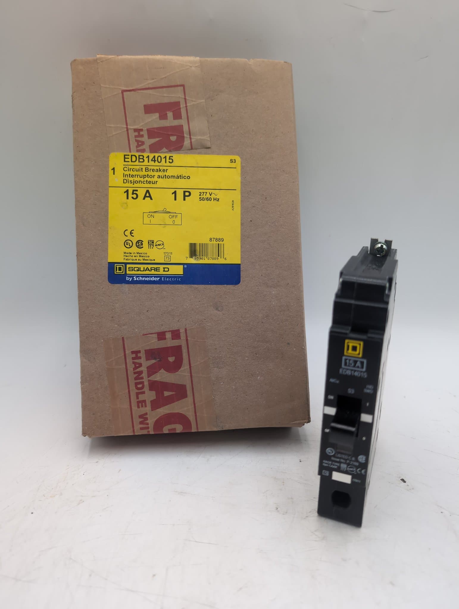 Square D EDB14015 Circuit Breaker 15A 1P 277V