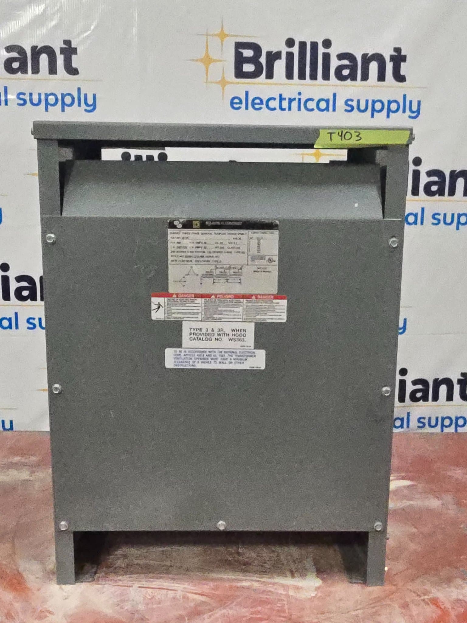 Square D 30T3H Dry Type Transformer 30kVA 480V/208-120V 3PH NEMA 1