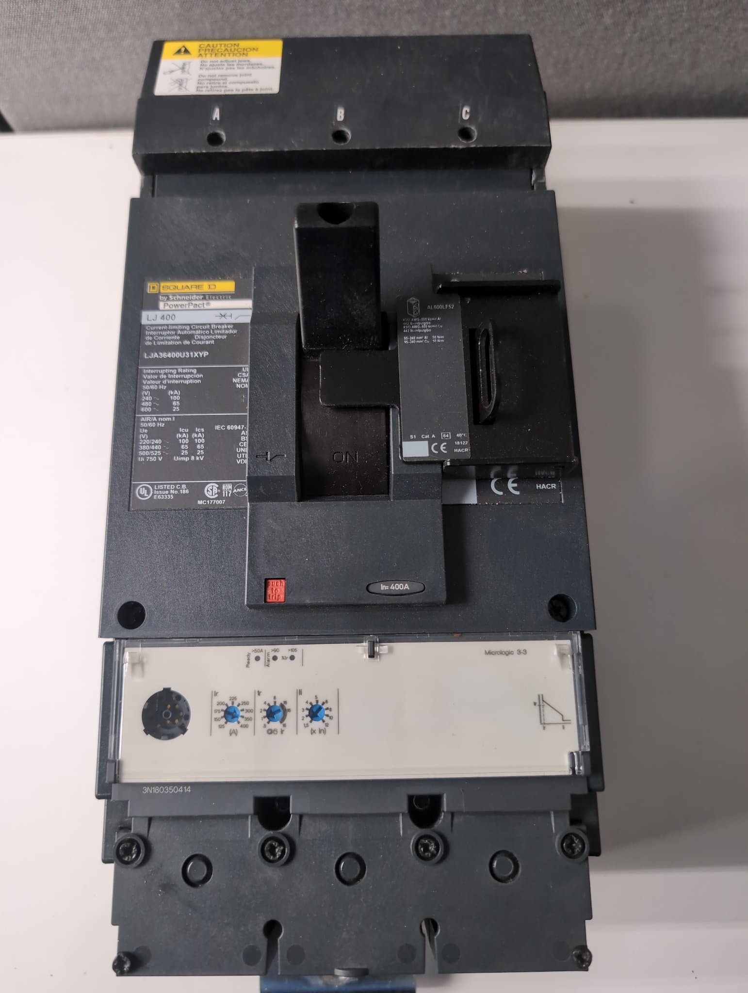 Square D LJA36400U31XYP Circuit Breaker 400A 600V 3P