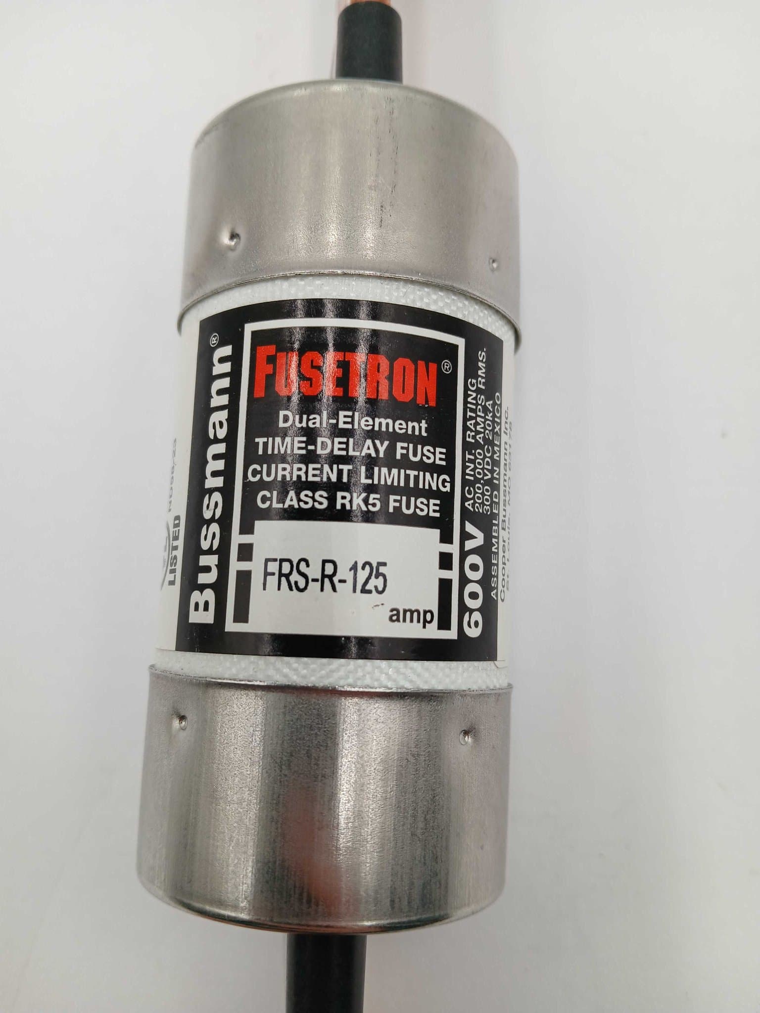 Bussmann FRS-R-125 Fuse 125A 600V Class RK1 Time-Delay – image 1