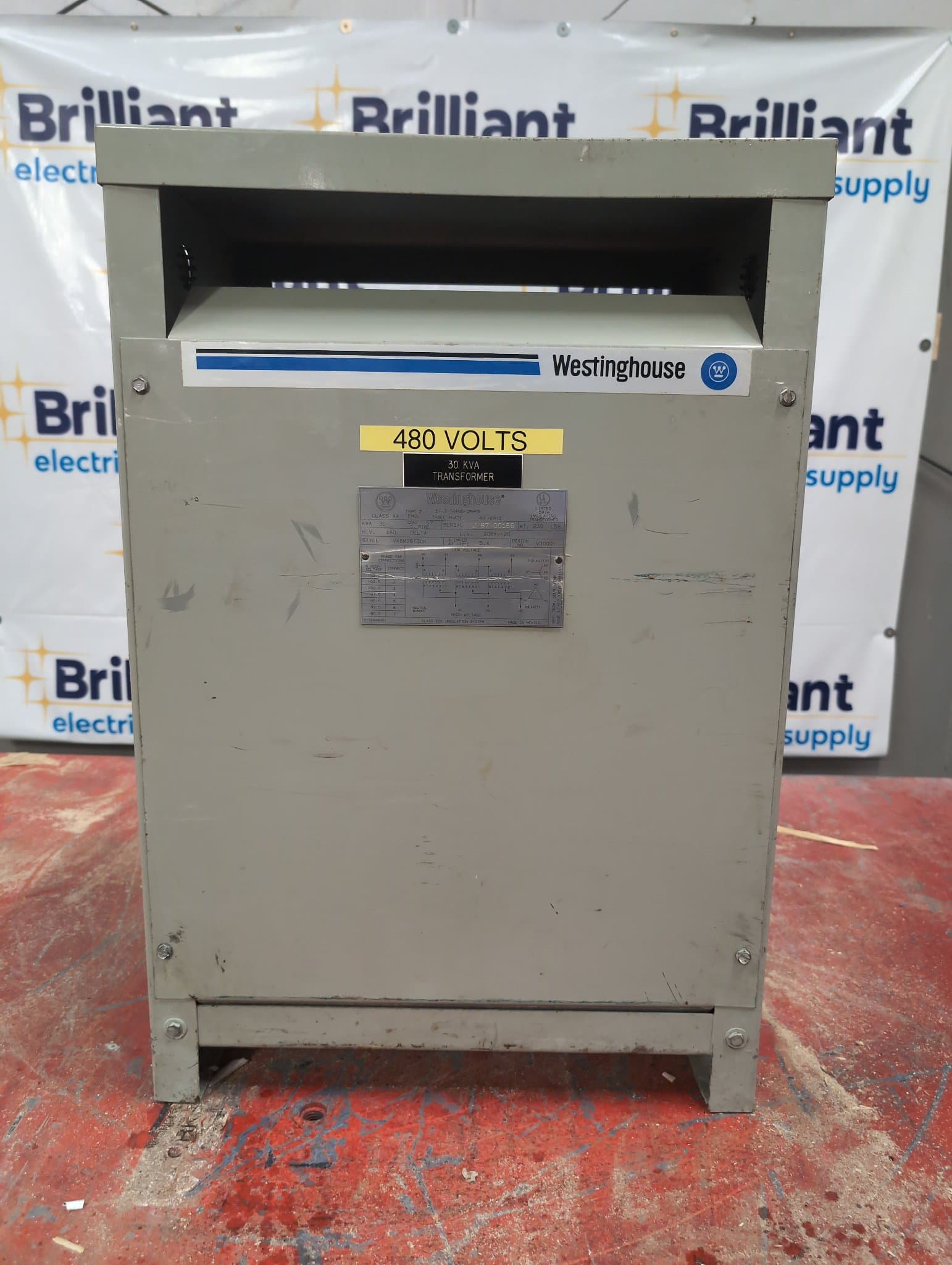 Westinghouse V48M28T30K Dry Type Transformer 30kVA 480V 208/120V NEMA 2 – image 1
