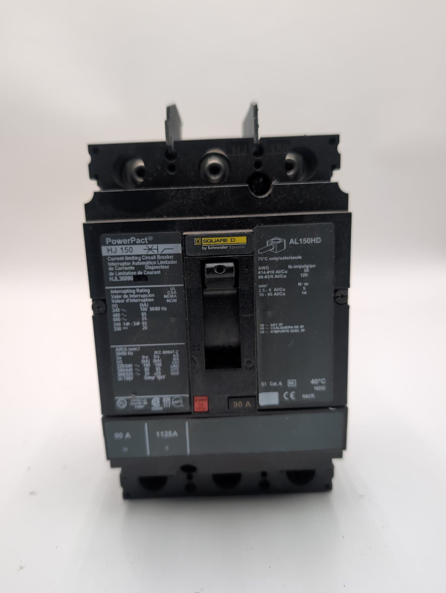 Square D HJL36090 Circuit Breaker 90A 600V 3P HJL – image 1